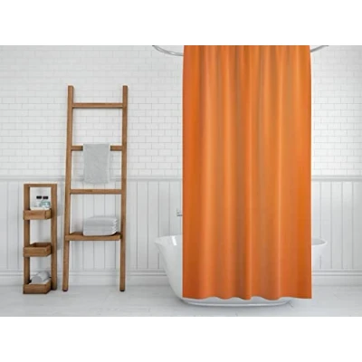 Image of Extra Wide Bespoke Size Orange Fabric Shower Curtain 240CM by 180CM Drop