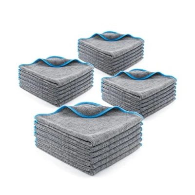 Image of LICARGO® 24x Premium Microfibre Cloths with 380 GSM Extremely Absorbent and Super Soft Lint Free Cloth Car Polishing Cloth, Cleaning 40x40 cm