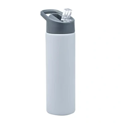 Image of Smash Stainless Steel Drink Bottle with Sipper Lid Straw, Grey, 750ml
