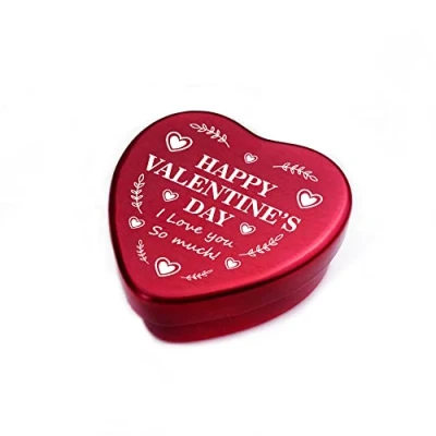 Image of Red Ocean Valentines Day Heart Tin Gift For Him Her Boyfriend Girlfriend Husband Wife Keepsake