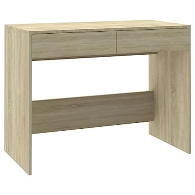 Image of vidaXL Desk Home Bedroom Furniture Working Computer Work Study Drawer Table Office School Writing Reading Drawing Sonoma Oak Chipboard