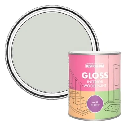 Image of Rust Oleum Grey Interior Wood Paint in Gloss Finish Winter 750ml