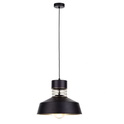 Image of Titanium Dome Pendant Ceiling Light Gold, Black, 34cm, 1x E27