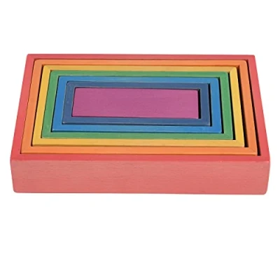 Image of TickiT 73414 Wooden Rainbow Architect Rectangles