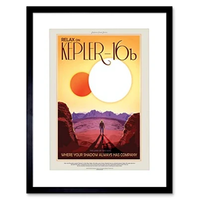 Image of Wee Blue Coo NASA Poster Space Travel Advert KEPLER 16B 9x7 &#039;&#039; Framed Art Print