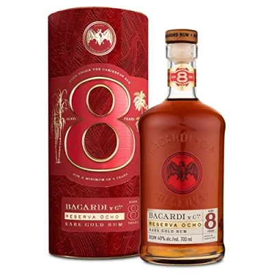 Image of BACARDÍ Reserva 8 Year Old, 40% ABV, 70cl / 700ml, Premium Caribbean Rum with Gift Box, Barrel Aged Years in Oak Casks Under the Sun