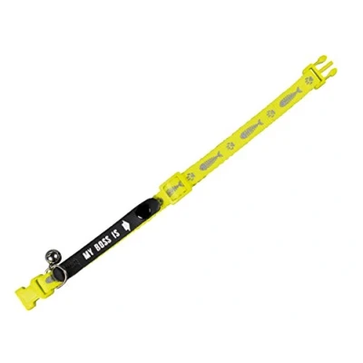 Image of Nobby My Boss Adjustable Pattern Fish Cat Collar Yellow
