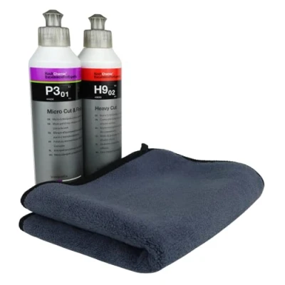Image of Koch Chemie Heavy Cut &amp; Micro Polishing Set with Carnauba Wax and ADVANTUSE Microfibre Cloth