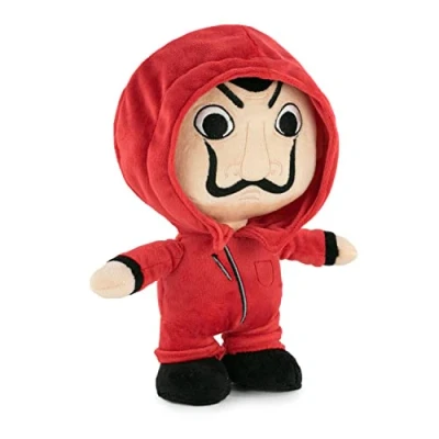 Image of Famosa Softies 760020510 Official Netflix Series Paper House Characters 20 cm Small Plush Toy with Red Suit and Dali Mask