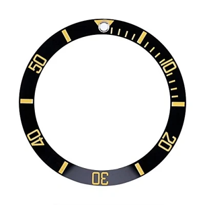Image of Watch Bezel Insert, Ceramic Wristwatch Insert Loop Replacement Parts Repair Kit (Gold)