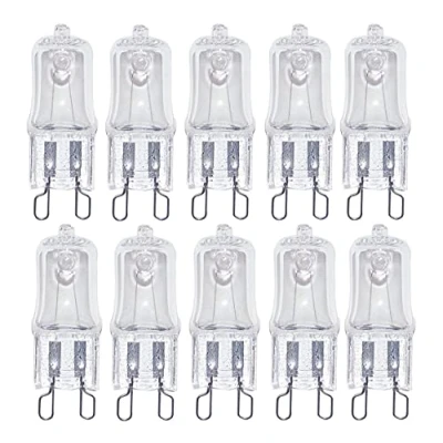 Image of ShuoHui G9 230 V 20 W Halogen Light Bulb, HaloPin Clear Replacement for Beam Angle, Warm White, 2700 K, Pack of 10