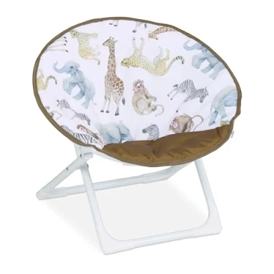 Image of Relaxdays Kids Moon Chair, Jungle, Folding, 47 x 50 48 cm, Children&#039;s Camping Seat, Indoor &amp; Outdoor, Multicoloured