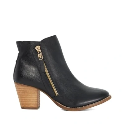 Image of Dune London Womens Ladies Paicey Stacked Heel Casual Ankle Boots Black Leather Size UK 3