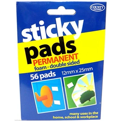 Image of Sticky Fixers Permanent Foam Pads Double Sided Self Adhesive 56