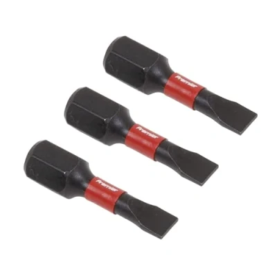 Image of Sealey Premier Slotted 4.5mm Impact Power Tool Bits 25mm 3pc