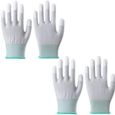 Image of nanaxagly 2 Pair Anti Static Antiskid Glove PU Coated Fingertip Non slip Durable Breathable Wearable Gloves Home Gardening Cleaning Tool for Women Men, Youth