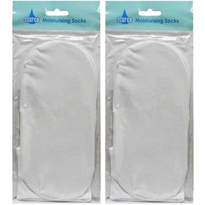 Image of Source Healthcare Cotton Moisturising Cream Retainer Super Soft Overnight Socks, 2 Pairs