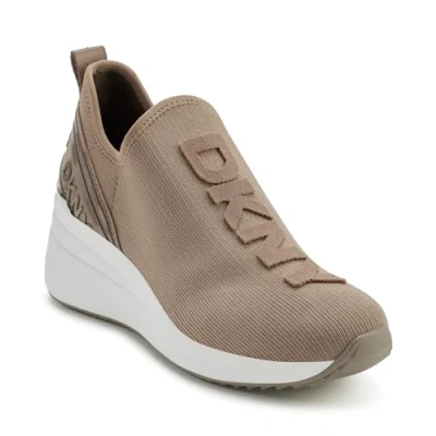 Image of DKNY Women&#039;s Keeva Wedge Sneaker, ash, 7 UK
