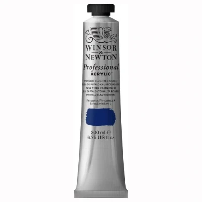 Image of Winsor &amp; Newton 200ml Professional Acrylic Colour Tube Phthalo Blue Red Shade
