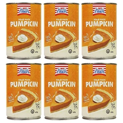 Image of America&#039;s Finest Pumpkin Puree 100% Pure Pumpkin, 425g (Pack of 6)