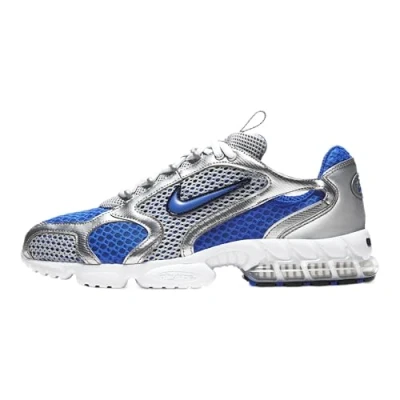 Image of NIKE Men&#039;s Air Zoom Spiridon Cage 2 Sneaker, Metallic Silver Varsity Royal, 11 UK