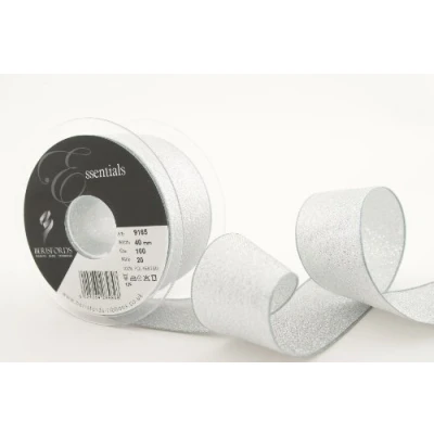 Image of Berisfords Lame Ribbon, Silver, 40mm