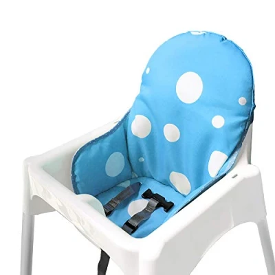 Image of ZARPMA Seat Covers Cushion for Ikea Antilop Highchair,Washable Foldable Baby Highchair Cotton Padded Insert Child Chair (Blue)
