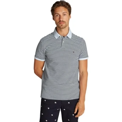 Image of Tommy Hilfiger Men’s Short Sleeve Regular Fit Polo Shirt with Button Placket