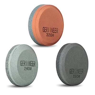 Image of GERIINEER 3 Pcs Axe Sharpener, 2 in 1 Whetstone Knife Sharpening Stone, Stones for Garden Tools Kitchen Knives Chisels Axes (3 Pcs)