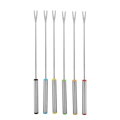 Image of Stainless Steel Fondue Forks, Accessories Forks Set, Chocolate Fountain for Cheese