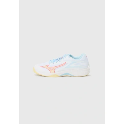 Image of Mizuno Thunder Blade Z Volleyball shoes, Women&#039;s, Size: 7.5, White/calypso coral/pale banana shoes