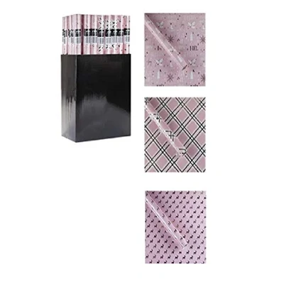 Image of 3 Pack of 70CM x 2M Wrap Wrapping Paper Ideal for All Occasions Reindeer, Check and Text