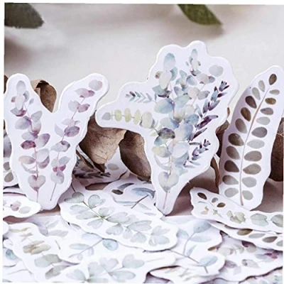 Image of 46 Pcs Vintage Plants Eucalyptus Paper Sticker Sealing Label Album Scrapbooking Decor Decals