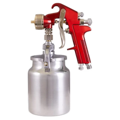 Image of Sealey Suction Feed Spray Gun 2mm Set Up