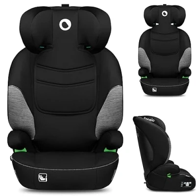 Image of Lionelo Lars i Size Adaptive Child Car Seat, Universal Fit, for Kids 100 150cm/4 12 Years with Wide &amp; Comfortable One Hand 10 Step Headrest Adjustment, Latest R129 Standard, Ergonomic Armrests