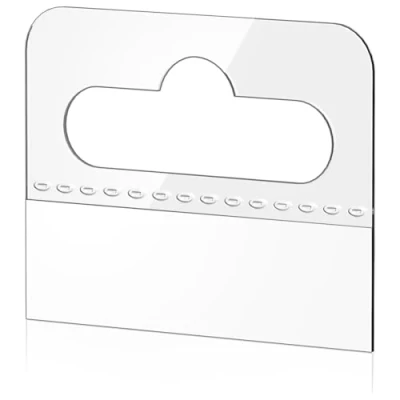 Image of Cikoopul Hang Tabs, 200 Pcs Clear Sticky Hanging Tabs Slot Hole Self Adhesive Plastic Tags, 4.5 X 3.5cm Transparent