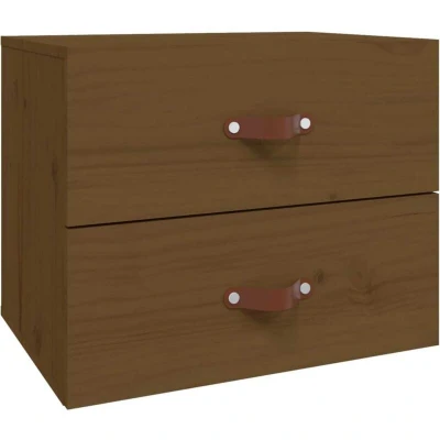 Image of vidaXL Wall mounted Bedside Cabinet Honey Brown 50x36x40 cm