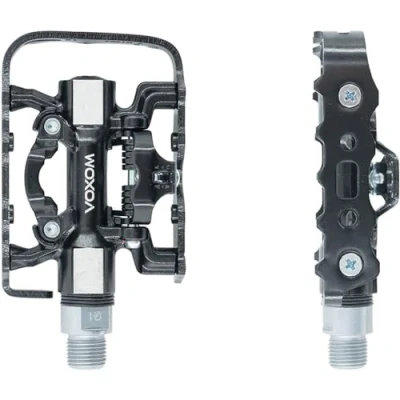Image of Voxom Touring Pedals Pe18 Black on Both Sides (Platform/SPD) Cr Mo Axle, Aluminium Body, 718000052, One Size