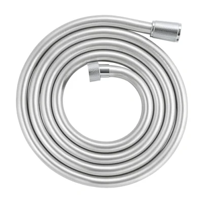 Image of GROHE VitalioFlex Silver TwistStop Smooth Shower Hose 2 m, (Tensile Strength 50 kg, Pressure Resistance Up to 5 Bar, Heat 70C, Universal Connection G 1/2&#039;&#039; x 1/2&#039;&#039;), Chrome, 27507001