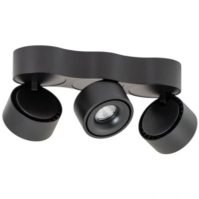Image of Arcchio LED ceiling light Rotari, lenses, 3 bulb, black