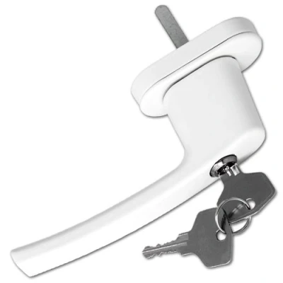 Image of TecTake Lockable window handles fittings with lock and keys white different quantities of units (10)