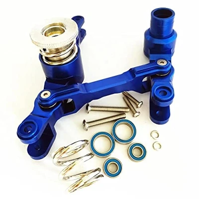 Image of Aluminum Ajustable Steering Assembly with Bearings Blue for Traxxas 1/5 X MAXX XMAXX 6S 8S 7746