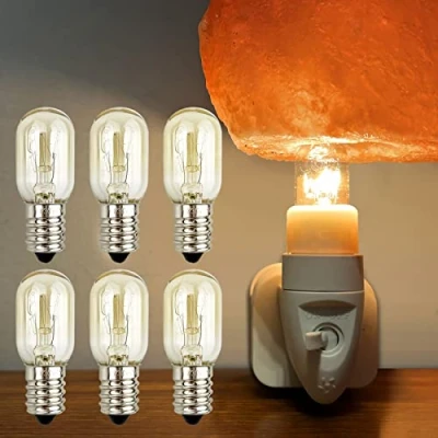 Image of NOTSEK 14W E14 Salt Lamp Light Bulbs 240V, 6 Pack Scentsy Bulb Small Edison Screw in SES Warm White 2700K, Dimmable T20 Pygmy for Himalayan Lamp, Fridge, Wax Burners