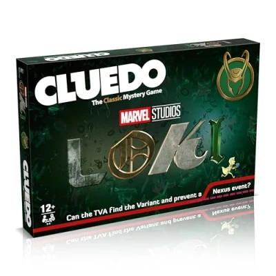 Image of Winning Moves Loki Cluedo Board Game, Join the Time Variance Authority and protect timeline, great gift for Marvel comics Superhero fans aged 12 plus