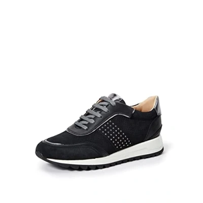 Image of Geox Women&#039;s D Tabelya A Sneakers, Black Gun, 5 UK