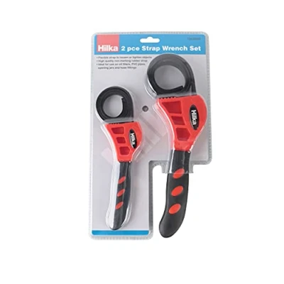 Image of Hilka 12630002 2 PCE Strap Wrench Set, Red &amp; Black