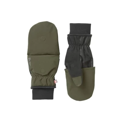 Image of SEALSKINZ Walpole Water Repellent Cold Weather Convertible Leather Mitten Magnetic Clasp Converts to Fingerless for Dexterity Sheepskin