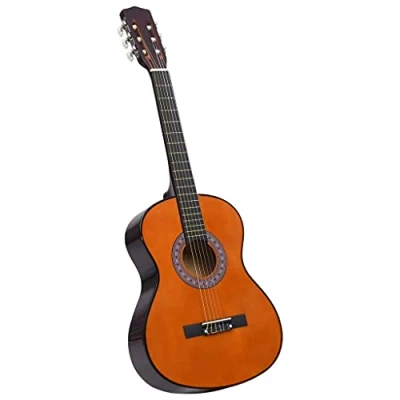 Image of &#039;vidaXL 3/4 (36&quot;) Basswood Classical Dark Wood Guitar Perfect for Beginners and Kids Excellent Sound Quality Classic Design Durable Material Fully Assembled