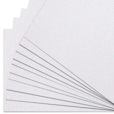 Image of Springboard A4 Glitter Card Sheets 230gsm Non Shed Cardstock for Making Compatible w/Die Cutting Machines Sparkly Craft Supplies 10 Pack White