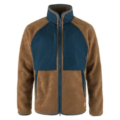 Image of Fjällräven Vardag Jacket Fleece jacket, Men&#039;s, Size: Small, Chestnut/navy